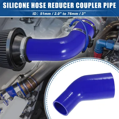 Image de 45 Degré 2.0" à 3.0" ID 4Ply Voiture Coude Réducteur Silicone Tuyau Bleu