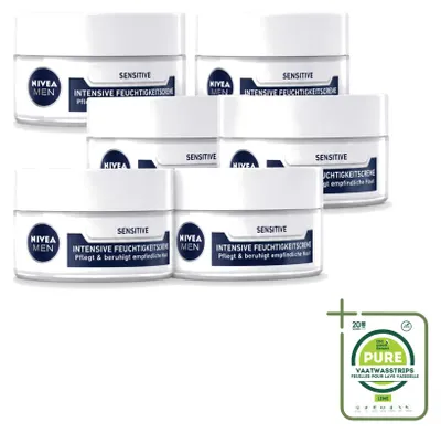 Produktbild von 6 x Nivea Men Sensitive Intensive Gesichtscreme - 50 ml - Großpackung - 6 Stücke