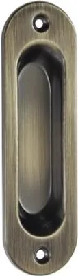 Produktbild von Ovaler Schiebetür-Einbaugriff B-HARKO R001AB 129x38 mm, Patina