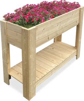 Produktbild von AGA Hochbeet aus Kiefernholz, 120x39x20 cm \u2013 Einfacher Anbau, Schutz vor Schädlingen & Unkraut, Schnelle Montage, Rundum zugänglich
