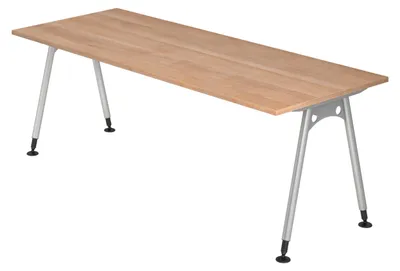 Produktbild von bümö Schreibtisch Serie-A - Nachbildung: Nussbaum, Größe:  200 x 80 cm