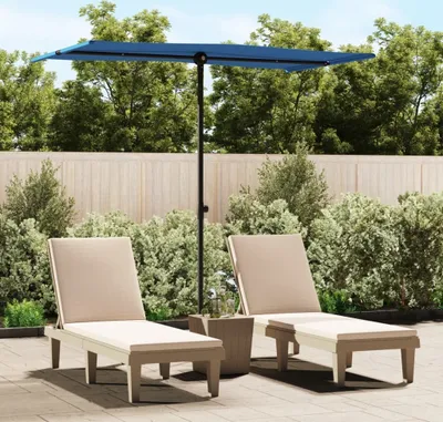 Immagine prodotto di Maison Exclusive - Ombrellone con palo in alluminio, dimensioni 180x110 cm, colore azzurro