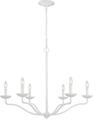 Produktbild von Kronleuchter Metall E14 82,9 cm breit H: max. 230,7 cm Weiß Landhaus Lüster Pendelleuchte