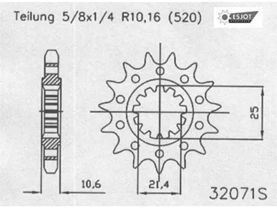 Immagine prodotto di Pignone ESJOT "32071" 520 acciaio da corsa
