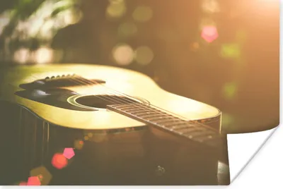 Produktbild von MuchoWow® Poster Abstraktes Porträt einer akustischen Gitarre 90x60 cm - Schlafzimmer
