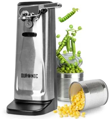 Produktbild von Duronic CO60 Dosenöffner, elektrischer Büchsenöffner für bis zu 600 ml Konservendosen, 3-in-1 automatischer Konservenöffner mit Messerschärfer und Flaschenöffner