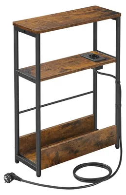 Obrázok produktu pre Príkonzový stolík s 3 poličkami – úzky vintage stolík – úsporný dizajn – 18 x 45 x 58 cm