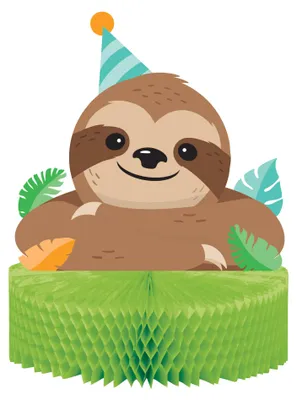 Produktbild von Niedlicher Faultier Wabenpapier-Tischaufsteller 23 x 30,5 cm Geburtstag -