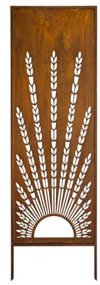 Produktbild von Sichtschutz Metall - 160 cm x 50 cm - Edelrost - Rostoptik Sichtschutz für Garten - Sichtschutzelement - Sichtschutzwand - Gartendekoration Zaun