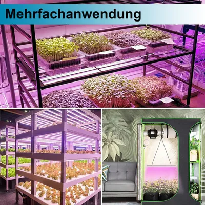 Produktbild von 50cm Pflanzenlampe Mit Zugkettenschalter LED Vollspektrum Pflanzenlicht Anschließbare Pflanzenleuchte Grow Light, L