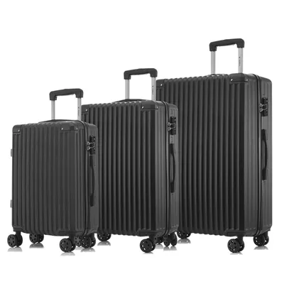 Produktbild von yonsly Premium Reisekoffer TSA-Schloss,YKK-Reißverschluss Hartschalen-Koffer Kabinenkoffer Rollkoffer Suitcase Handgepäck  (Schwarz, M-L-XL-Set)
