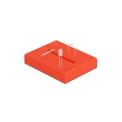Produktbild von DeLOCK Experimentier-Mini Steckbrett 170 Kontakte rot, Kunststoff, Rot, 36 mm, 46 mm, 10 mm, Box