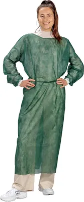 Produktbild von Medi-Inn PP-Besucherkittel - 136x140 cm - dunkelgrün - Gr. L - 100 Schutzkittel
