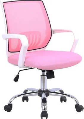 Immagine prodotto di Sedia da ufficio Casa Dolce OLIVIA, per bambini, 56,5x58x89,5/99,53 cm, in rete e tessuto, regolabile in altezza, rosa e bianca, con braccioli