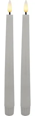 Produktbild von Candela Lights LED Dinnerkerze Echtwachs fernbedienbar 2er Set 2,2x17,5 cm winter white glatt