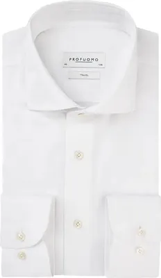 Produktbild von Profuomo Businesshemd Slim Fit mit langen Ärmeln und halbweitem Kragen in Weiß