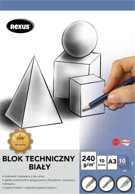 Zdjęcie produktu dla Blok Techniczny A3/10K Biały Premium