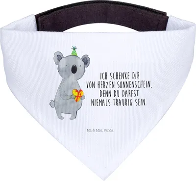Produktbild von Mr. & Mrs. Panda Bandana Koala Geschenk - Weiß - Hundehalstuch, Party, Hunde Hals Tuch, Dreieckstuch, Geburtstag, Halstuch