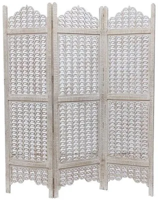 Paravent, 3-teilig, 150 x 2 x 180 cm, weiß, MDF-Griff
