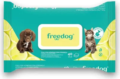 Obrázok produktu pre Freedog Citronella čistiace obrúsky 40 ks žltá žltá jedna veľkosť