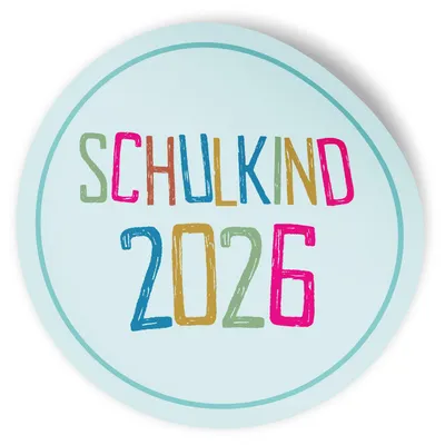 Produktbild von itenga 10x Aufkleber Sticker "Schulkind 2026" rund 14cm - bunt