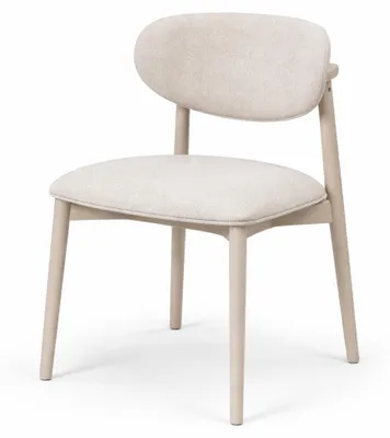 Produktbild von Beiger Stilvoller Esszimmerstuhl Polsterstuhl Designer Stoffstühle