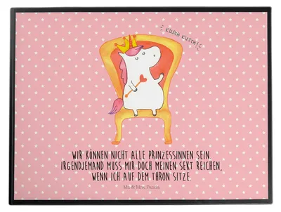 Produktbild von Mr. & Mrs. Panda Schreibunterlage Einhorn Prinzessin - Rot Pastell - Geschenk, schreibtischunterlagen, Geburtstagsgeschenk, schreibtischunterlage, tischmatten, tischpad