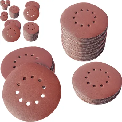 Produktbild von 25 Klett Schleifscheiben Ø225mm Körnung P120 Haftscheiben mit 10 Loch Schleifblätter Exzenter Langhalsschleifer Giraffe Trockenbauschleifer BOHRFUX