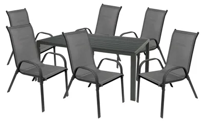 Produktbild von Gartengarnitur Sitzgarnitur 5-teilig 160x90cm WPC Anthrazit/Grau