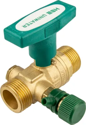 Produktbild von UNIWATER System Kugelhahn mit Entleerung und ISO-T-Griff, beidseitig 1 Zoll AG (DN 20), Typ 1438