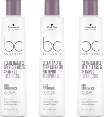 Produktbild von BC Bonacure Clean Balance Deep Cleansing Shampoo 3x250 ml