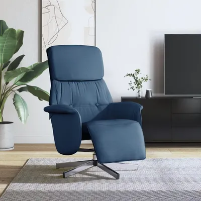 Productafbeelding van Maison Exclusive - Relaxfauteuil met voetsteun, blauw, gestoffeerd