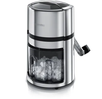 Produktbild von Arendo Eiscrusher 1,1 L, Eiszerkleinerer manuell, stromloser Betrieb, Auffangbehälter entnehmbar, überall verwendbar, zum Kühlen und Frischhalten, Chromoptik
