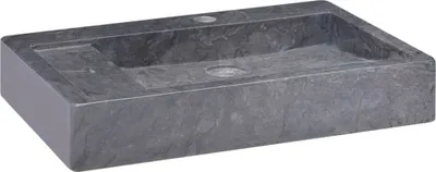 Produktbild von The Living Store Waschbecken Schwarz 58x39x10 cm Marmor