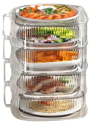Stapelbare Gemüseabdeckung, 4 Etagen, transparent, staubdicht