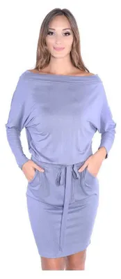 Produktbild von Kleid Knielang mit Bindegürtel Langarm; Grau S/M