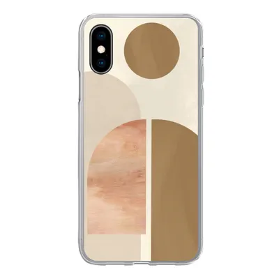 Produktbild von MuchoWow® Handyhülle Schutzhülle Hülle für iPhone X Rosa - Braun - Design Silikon Softcase Handy Hülle - Handyhülle