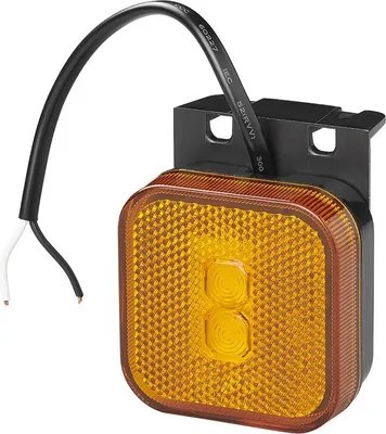 Produktbild von Seitenmarkierungsleuchte 12/24V bernsteinfarben 65 x 65 mm LED mit Halter