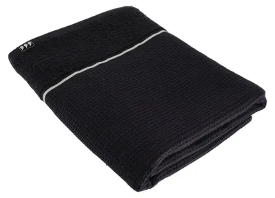 Produktbild von Badetuch 70x130 cm 100% baumwolle wabe - schwarz - Tendance