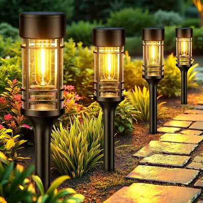 Productafbeelding van Zonnelampen voor buiten, 6 stuks, tuinverlichting op zonne-energie
