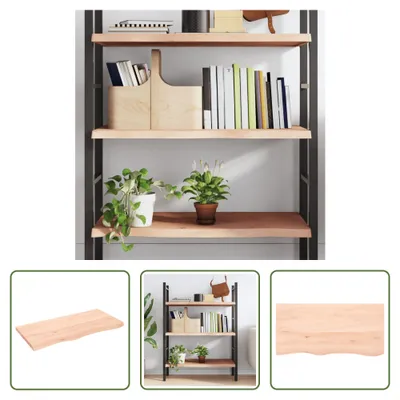 Produktbild von The Living Store Wandregal 100x50x(2-4) cm Massivholz Eiche Unbehandelt