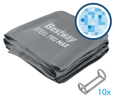 Produktbild von Ersatzteil Poolfolie für Steel Pro MAX 549x274x122cm, oval - inklusive Kunststoffring-Set