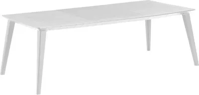 Image de Table de jardin rectangulaire, résine, 157-235 x 98 x 74 cm, blanc, 8-10 personnes, Lima, Allibert by KETER