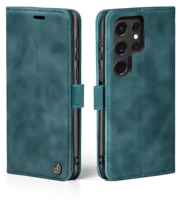 Produktbild von Handy Hülle für Samsung Galaxy S24 Ultra Klapphülle Bookcase Flip Cover Handy Tasche Etui Farbe: Petrol