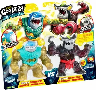 Image de Moose Toys 42628 - HEROES OF GOO JIT ZU - Deep Goo Sea - "Battle-pack" - Tidal Smash Thrash vs Hammerhook