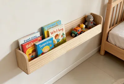Obrázek produktu pro Masivní dřevěná knihovna, 60 cm, organizér na knihy a hračky, vhodná do dětského pokoje