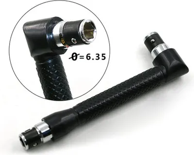 Productafbeelding van Inbussleutel in L-vorm, dubbelzijdig. Inbussleutel in L-vorm, met dubbele kop, geschikt voor kleine schroefbits van 6,35 mm, handgereedschap