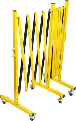 Produktbild von Scherengitter auf Rädern Gelb & Schwarz 500 cm / folded: 44 cm x  x 950 mm - Gelb & Schwarz - Steel - In -  & Outdoor - Nutzung - TB - 005 - YB