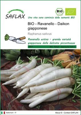 Immagine prodotto di SAFLAX  -- Ravanello - Daikon giapponese - 100 semi - Raphanus