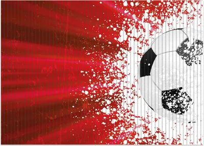 Produktbild von Wallario Duschmatte Antirutschmatte Badmatte Fußmatte Fußball - Splashing Design in rot, Größe ca. 70 x 50 cm